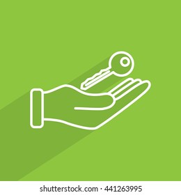 Line icon-  hand with keys
