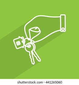 Line icon-  hand with keys