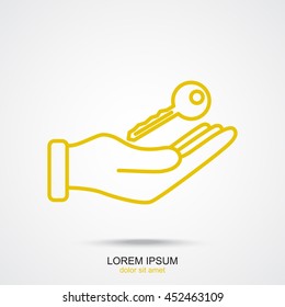 Line icon-  hand with keys