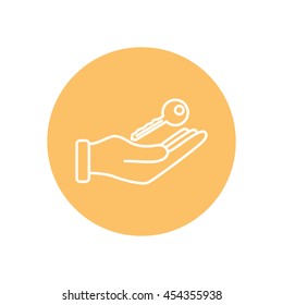 Line icon-  hand with keys