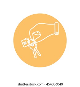 Line icon-  hand with keys