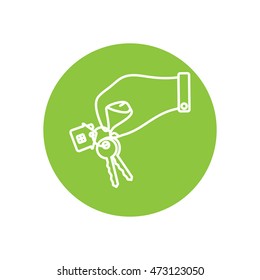Line icon-  hand with keys