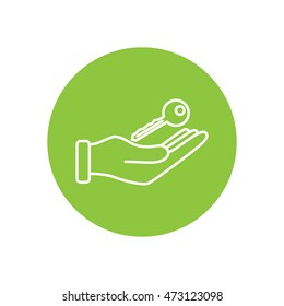 Line icon-  hand with keys