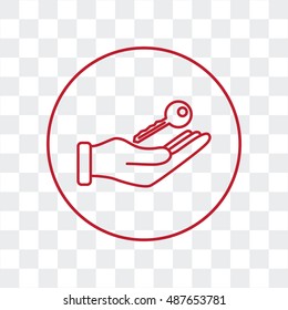 Line icon-  hand with keys