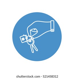 Line icon-  hand with keys