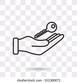 Line icon-  hand with keys