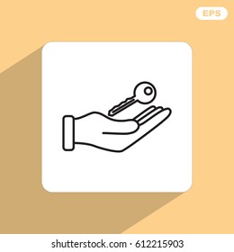 Line icon-  hand with keys
