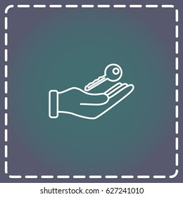 Line icon-  hand with keys
