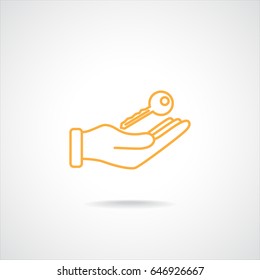 Line icon-  hand with keys