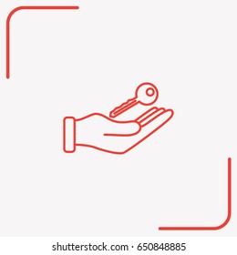 Line icon-  hand with keys