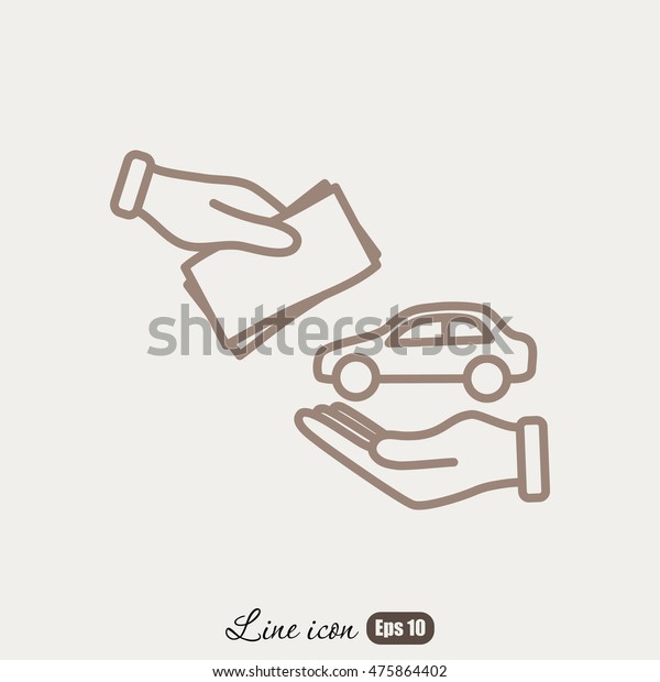 Line icon- hand  money for\
car