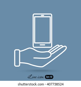 Line icon- hand phone