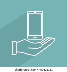 Line icon- hand phone