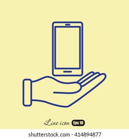 Line icon- hand phone