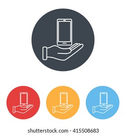 Line icon- hand phone