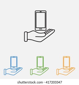 Line icon- hand phone