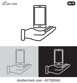 Line icon- hand phone