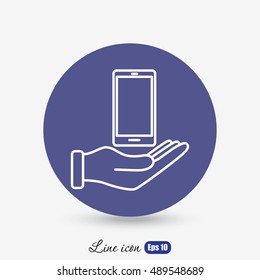 Line icon- hand phone