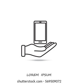 Line icon- hand phone