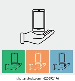 Line icon- hand phone