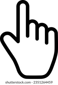 Line icon as hand of pointer cursor