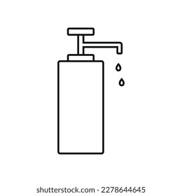 Line icon hand sanitizer for hygiene isolated on white background. Vector illustration.