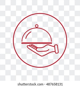 Line icon- hand with a tray 