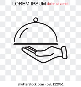 Line icon- hand with a tray 
