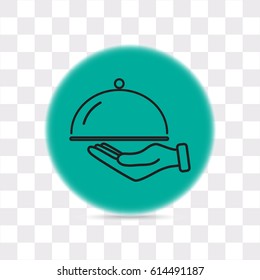 Line icon- hand with a tray 