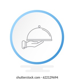 Line icon- hand with a tray