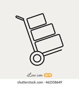 Line icon- Hand truck