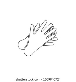 line icon hand wash flat vector illustration