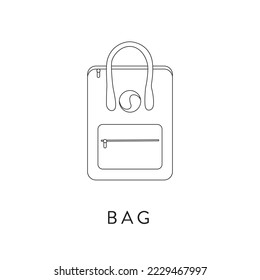 Line Icon, Handbag Outline Vector illustartion. Briefcase, bag for businessman or student, suitcase for woman linear icon isolated on white background. Business bag outline icon