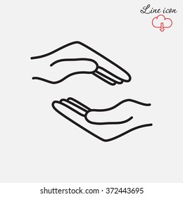 Line icon- hands