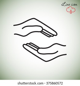 Line icon- hands