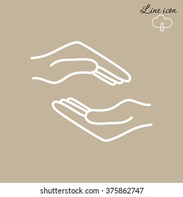 Line icon- hands