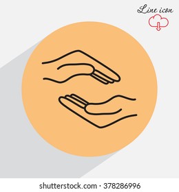 Line icon- hands