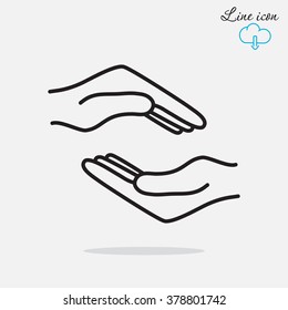 Line icon- hands