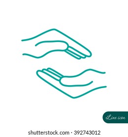 Line icon- hands