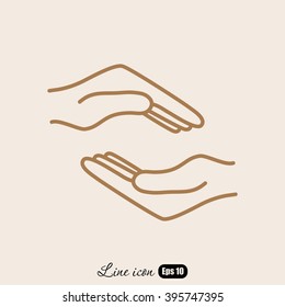 Line icon- hands