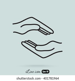 Line icon- hands