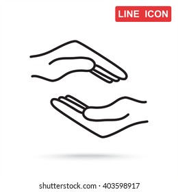 Line icon- hands