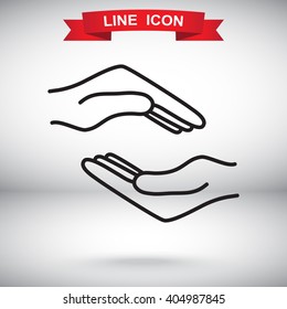 Line icon- hands