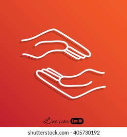 Line icon- hands