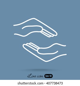 Line icon- hands