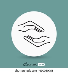 Line icon- hands