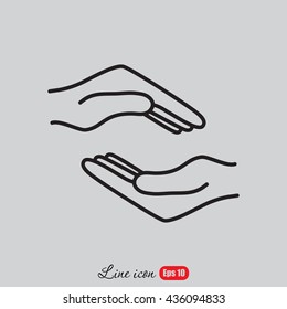 Line icon- hands