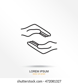 Line icon- hands