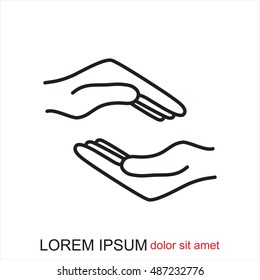 Line icon- hands