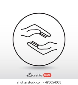Line icon- hands